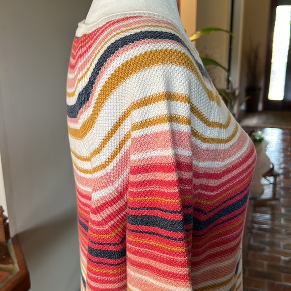 L.L. Bean Textured Cotton Sweater, Long-Sleeve Stripe szM - Picture 7 of 15